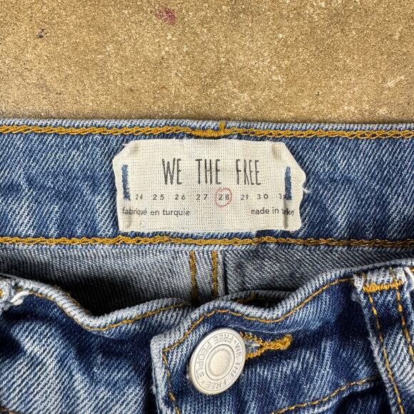 Free‎ People We The Free Distressed Raw Hem Jeans Women’s Size 28 Light Wash - Picture 9 of 15